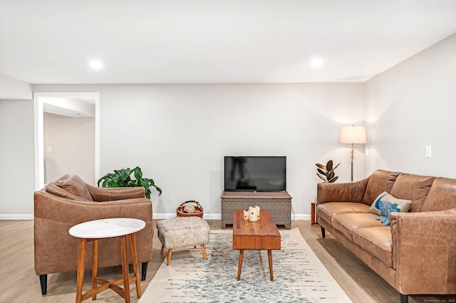 11 Pequot Ln, Hopkinton, Rhode Island, RI 02804 - living room with baseboards, light wood finished floors, and recessed lighting