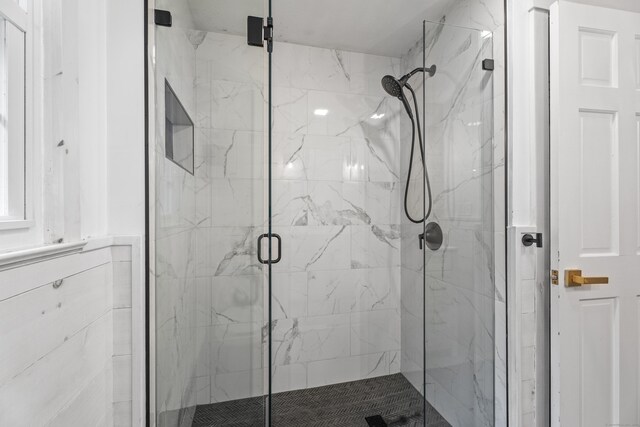 38 Rossie St, Stonington, CT 06355 - bathroom with a marble finish shower