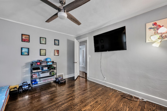 242 Park Ave, Bloomfield, CT 06002 - bedroom featuring wood finished floors, ceiling fan, and baseboards