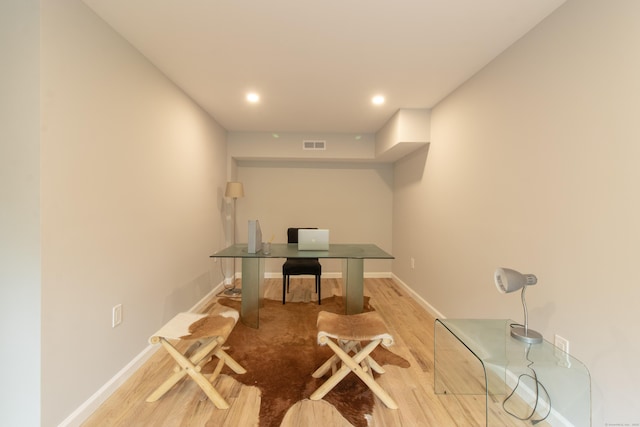 708 County Rd, Guilford, CT 06437 - office area with baseboards, light wood-type flooring, and recessed lighting