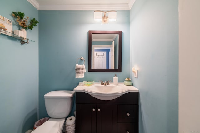 148 Fairway Dr Unit 148, Cheshire, CT 06410 - bathroom with toilet, vanity, and ornamental molding