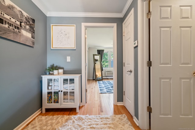 148 Fairway Dr Unit 148, Cheshire, CT 06410 - corridor featuring light wood-style flooring, ornamental molding, and baseboards
