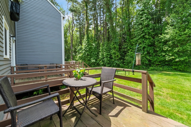 148 Fairway Dr Unit 148, Cheshire, CT 06410 - wooden terrace featuring a lawn