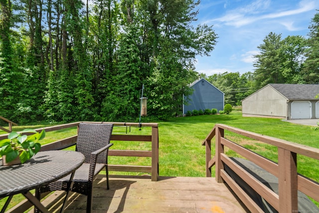 148 Fairway Dr Unit 148, Cheshire, CT 06410 - wooden terrace with a yard and an outbuilding