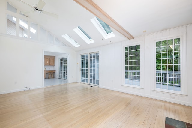 39 Chestnut Hill Rd, Simsbury, CT 06092 - unfurnished sunroom featuring a skylight and vaulted ceiling