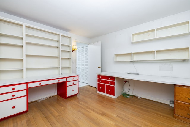 39 Chestnut Hill Rd, Simsbury, CT 06092 - unfurnished office featuring built in desk and light wood-style flooring