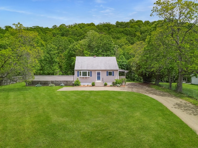251 Forest Rd, North Branford, CT 06472 - single story home featuring a view of trees and driveway