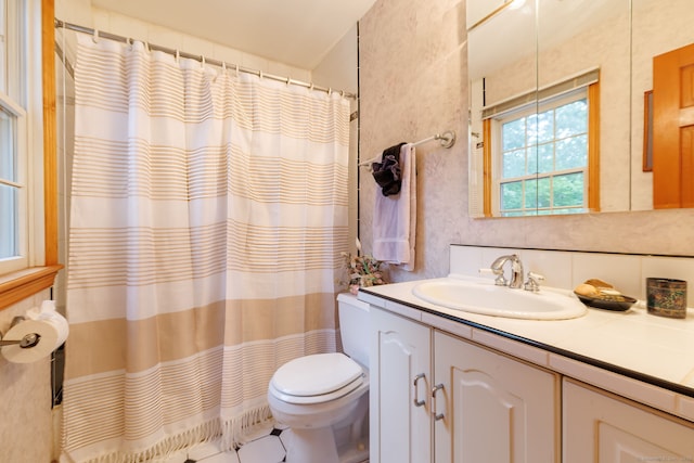 143 Petticoat Ln, East Haddam, CT 06423 - full bath with vanity, toilet, and a shower with shower curtain