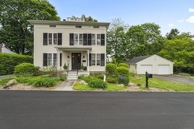 9 Rathbun Pl, Groton, CT 06355 - greek revival inspired property featuring an outdoor structure and a garage