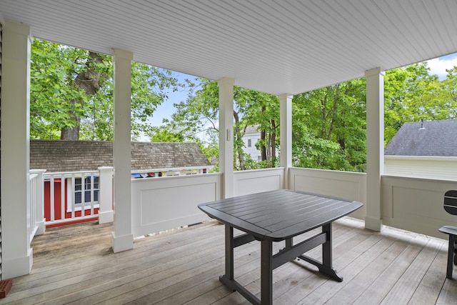 9 Rathbun Pl, Groton, CT 06355 - wooden deck featuring outdoor dining area