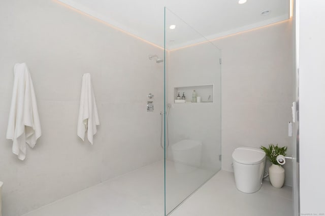 5 Compo Hill Ave, Westport, CT 06880 - full bathroom featuring toilet, walk in shower, and recessed lighting