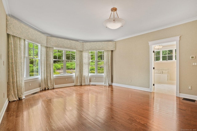 128 Chestnut Hill Rd, Killingworth, CT 06419 - empty room featuring crown molding, plenty of natural light, and wood finished floors
