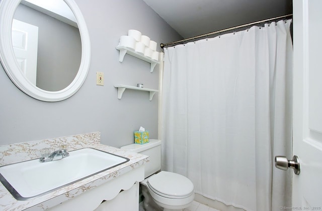 198 Mattabasset Dr Unit 198, Meriden, CT 06450 - bathroom with toilet, vanity, and a shower with curtain