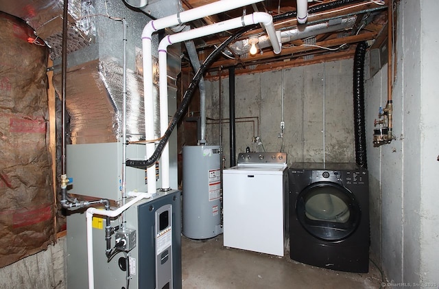 198 Mattabasset Dr Unit 198, Meriden, CT 06450 - unfinished basement featuring gas water heater and independent washer and dryer