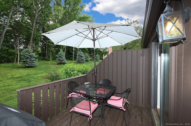 198 Mattabasset Dr Unit 198, Meriden, CT 06450 - deck featuring outdoor dining space and a lawn