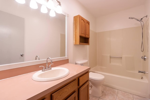 146 Macarthur Dr Unit 2B, Waterbury, CT 06704 - bathroom with toilet, vanity, shower / tub combination, and tile patterned floors