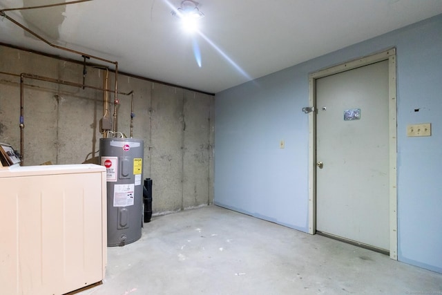 146 Macarthur Dr Unit 2B, Waterbury, CT 06704 - unfinished below grade area with washer / dryer and electric water heater