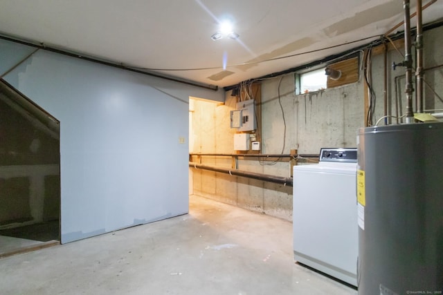 146 Macarthur Dr Unit 2B, Waterbury, CT 06704 - below grade area featuring washer / clothes dryer, water heater, and electric panel