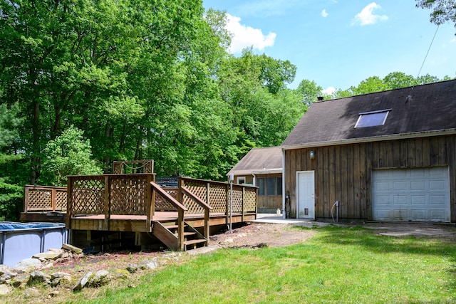 138 Baltic Hanover Rd, Sprague, CT 06330 - view of grassy yard featuring a deck and a covered pool