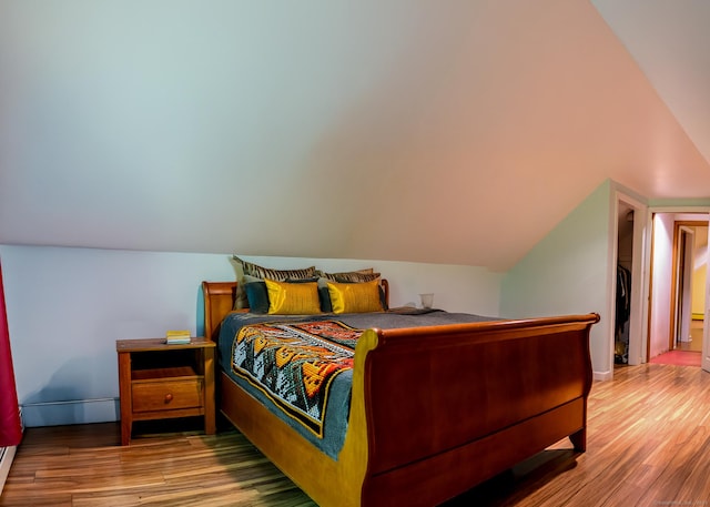 138 Baltic Hanover Rd, Sprague, CT 06330 - bedroom with lofted ceiling, wood finished floors, and a baseboard heating unit