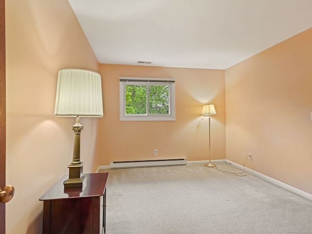 37 Windsor Ln, Greenwich, CT 06807 - spare room with baseboard heating, baseboards, and carpet flooring