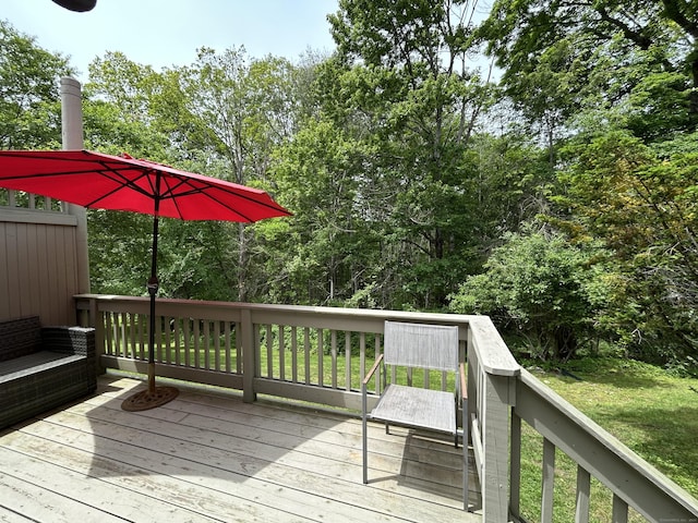 6 Deer Hill Ct Unit 6, Woodbury, CT 06798 - wooden terrace featuring a yard