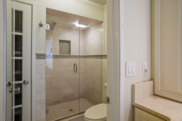 78 Heritage Vlg Unit A, Southbury, CT 06488 - bathroom featuring a shower stall and toilet
