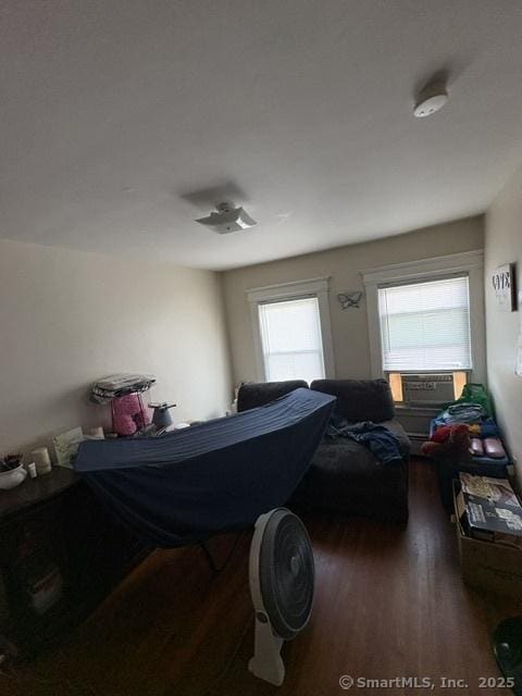 50 N St, Manchester, CT 06042 - living area with wood finished floors and cooling unit