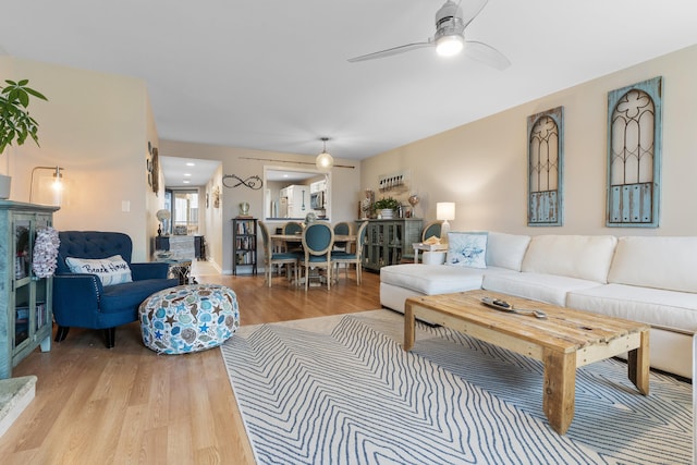 1 Mansfield Grove Rd Apt 205, East Haven, CT 06512 - living room featuring wood finished floors and ceiling fan