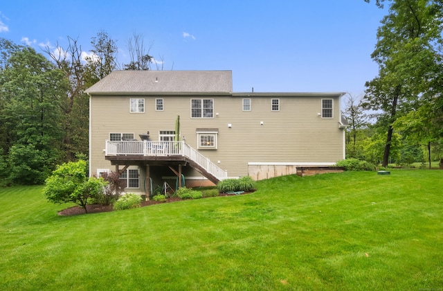 148 Bellridge Rd, Glastonbury, CT 06033 - back of house featuring a deck, a yard, and stairway
