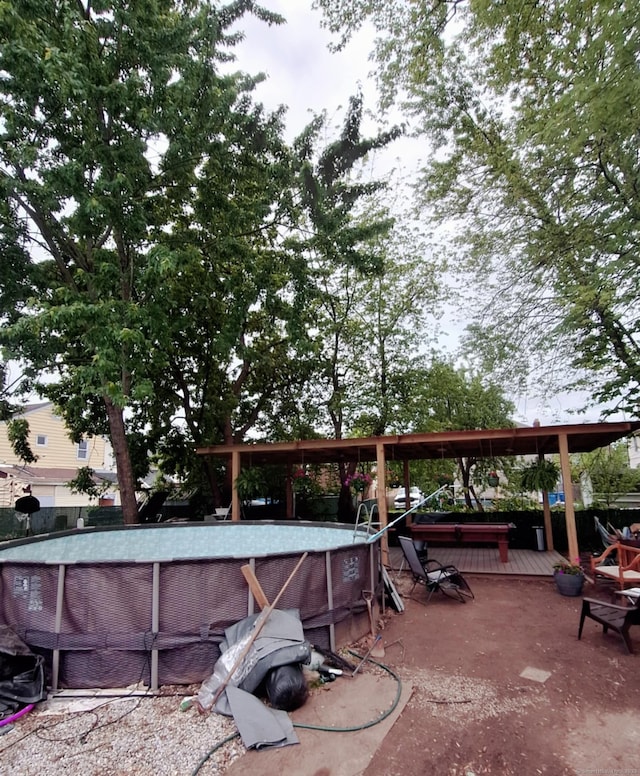 133 Roosevelt St, Hartford, CT 06114 - view of patio with an outdoor pool and a wooden deck