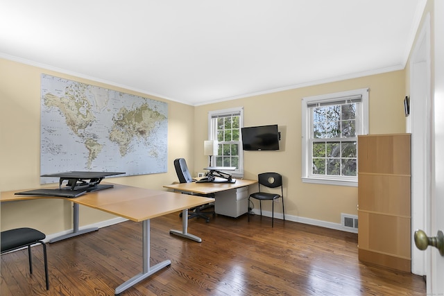 440 Hilltop Rd, Bridgeport, CT 06605 - office space featuring crown molding, wood finished floors, and baseboards