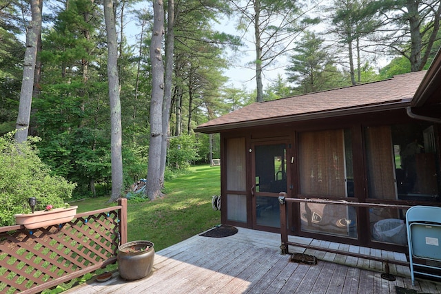 11 College Hill Rd, North Canaan, CT 06018 - wooden terrace with a yard