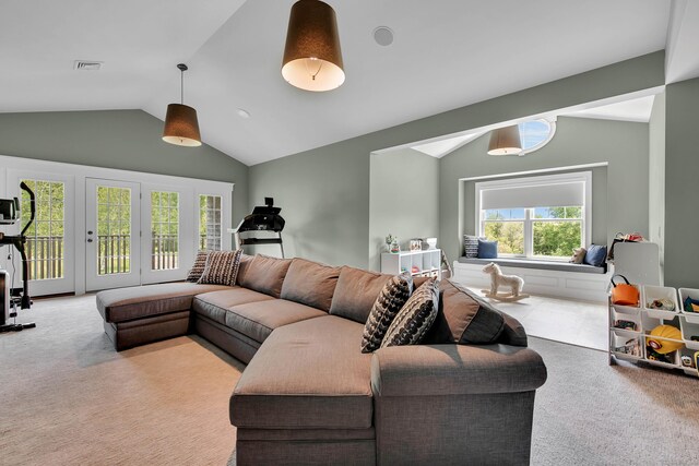 562 Upper Grassy Hill Rd, Woodbury, CT 06798 - living area with lofted ceiling and carpet flooring