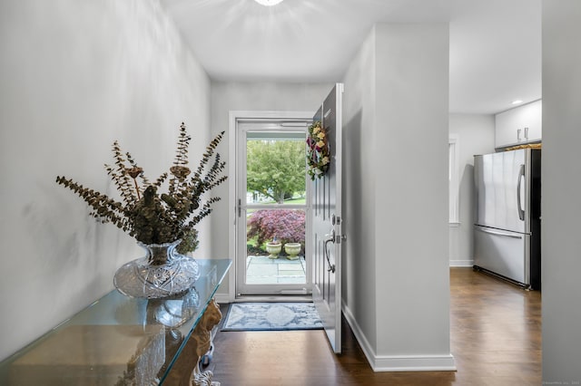 26 Legend Hill Rd Unit 26, Madison, CT 06443 - entryway with dark wood-style floors and baseboards