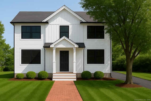 251 Soundview Ave, Fairfield, CT 06825 - modern inspired farmhouse with board and batten siding and a front yard