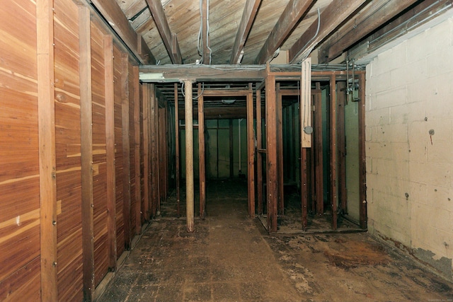 246 Ray Rd, New Haven, CT 06515 - unfinished below grade area with concrete block wall