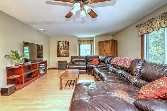8 Whippoorwill Ln, Bethany, CT 06524 - living area featuring light wood-style flooring and a ceiling fan