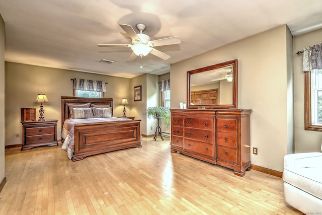 8 Whippoorwill Ln, Bethany, CT 06524 - bedroom featuring light wood-style flooring, baseboards, and a ceiling fan