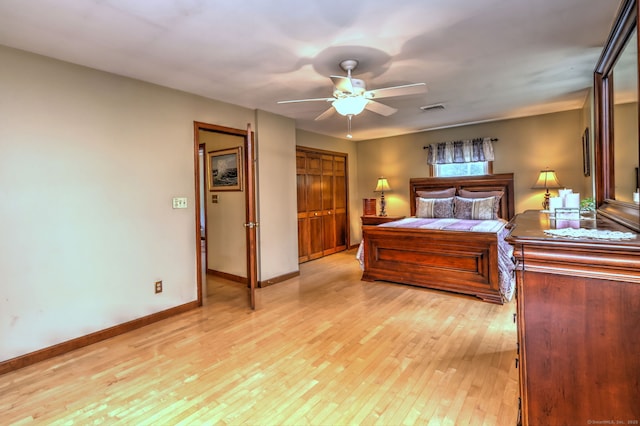 8 Whippoorwill Ln, Bethany, CT 06524 - bedroom with light wood-style floors, baseboards, and ceiling fan