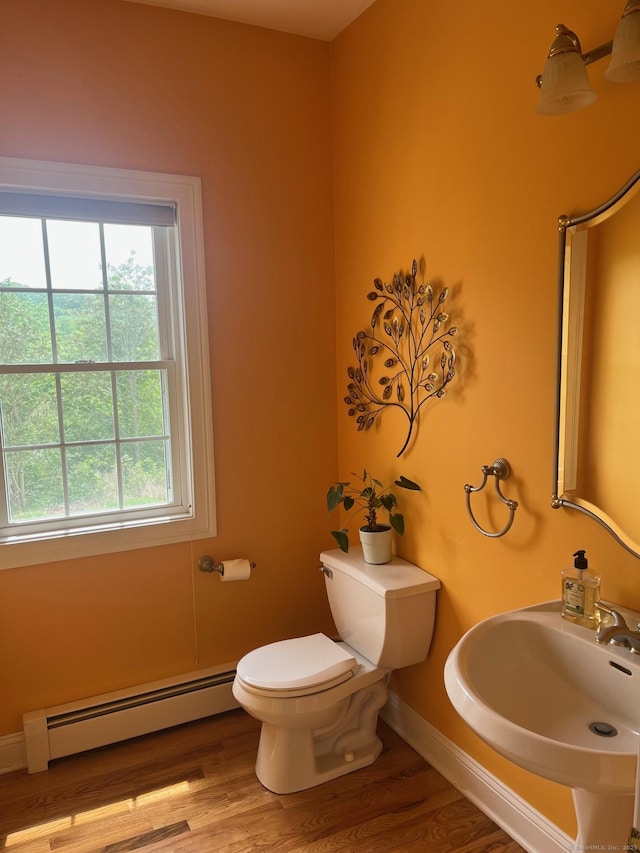 41 Mesa Dr, Bethany, CT 06524 - bathroom featuring baseboard heating, plenty of natural light, toilet, and a sink