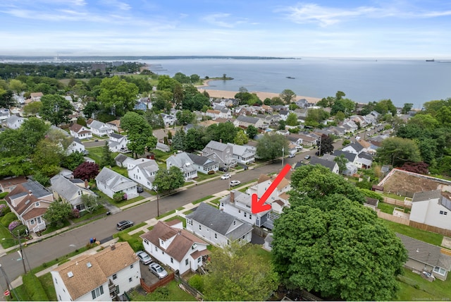 128 Grove Pl, West Haven, CT 06516 - aerial perspective of suburban area with a large body of water