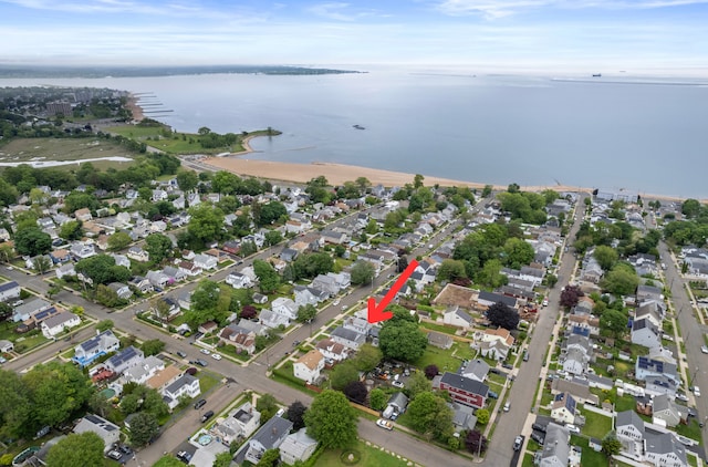 128 Grove Pl, West Haven, CT 06516 - aerial view of property's location with a large body of water and nearby suburban area