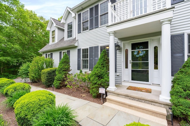 220 Bushy Hill Rd, Deep River, CT 06417 - view of exterior entry with a balcony