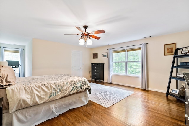 220 Bushy Hill Rd, Deep River, CT 06417 - bedroom featuring wood finished floors, baseboards, and ceiling fan