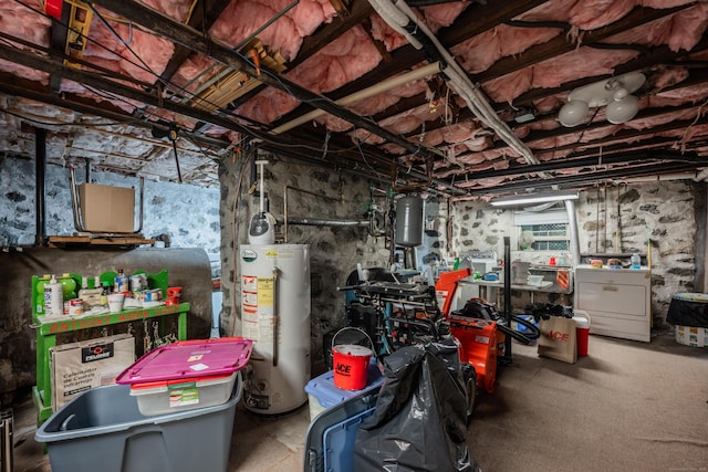 1 Stevens Rd, Middlebury, CT 06762 - unfinished basement with gas water heater and washer / dryer