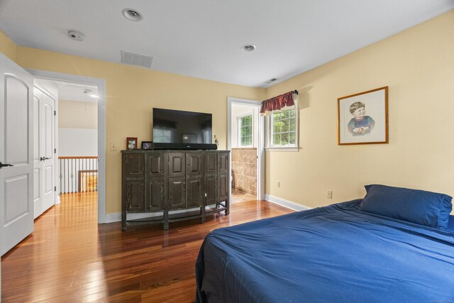 238 Park Rd, Oxford, CT 06478 - bedroom with hardwood / wood-style floors, baseboards, and recessed lighting