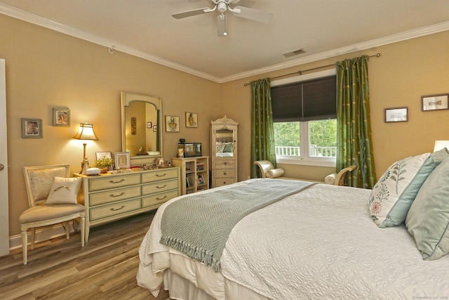 95 S Ridge Ln Unit A203, Berlin, CT 06037 - bedroom featuring wood finished floors, crown molding, and ceiling fan