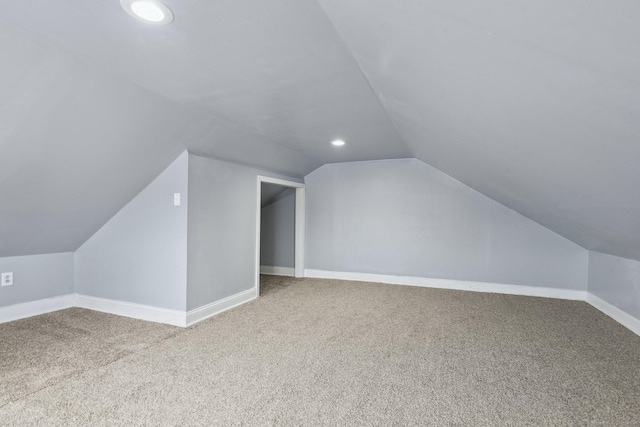8 3rd St, Norwich, CT 06360 - bonus room with lofted ceiling, carpet floors, recessed lighting, and baseboards