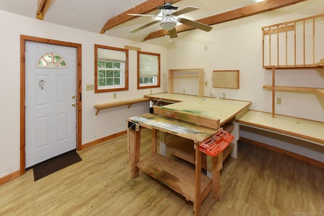 107 Colchester Commons, Colchester, CT 06415 - dining area with light wood-style flooring and ceiling fan
